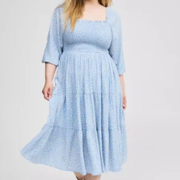 Torrid Blue Polka Dot Dress - Picture 1 of 4